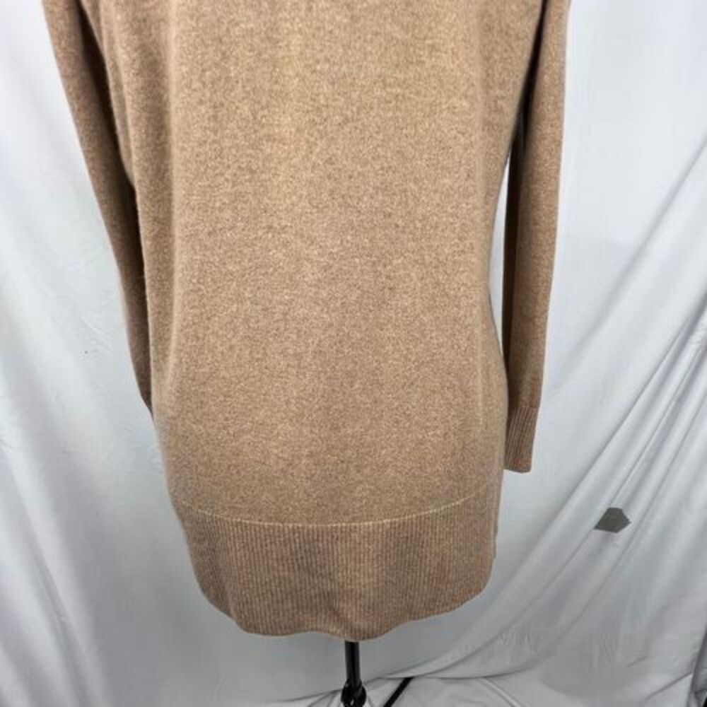 L.L.BEAN Women 2X 100% Cashmere Cardigan Sweater Camel Tan Open Front Pockets - Picture 9 of 12